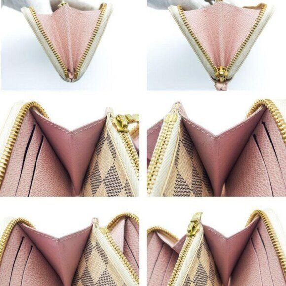 Authentic Louis Vuitton Damier Azur Clemence Zippy Wallet Rose Ballerine Pink - Picture 8 of 8